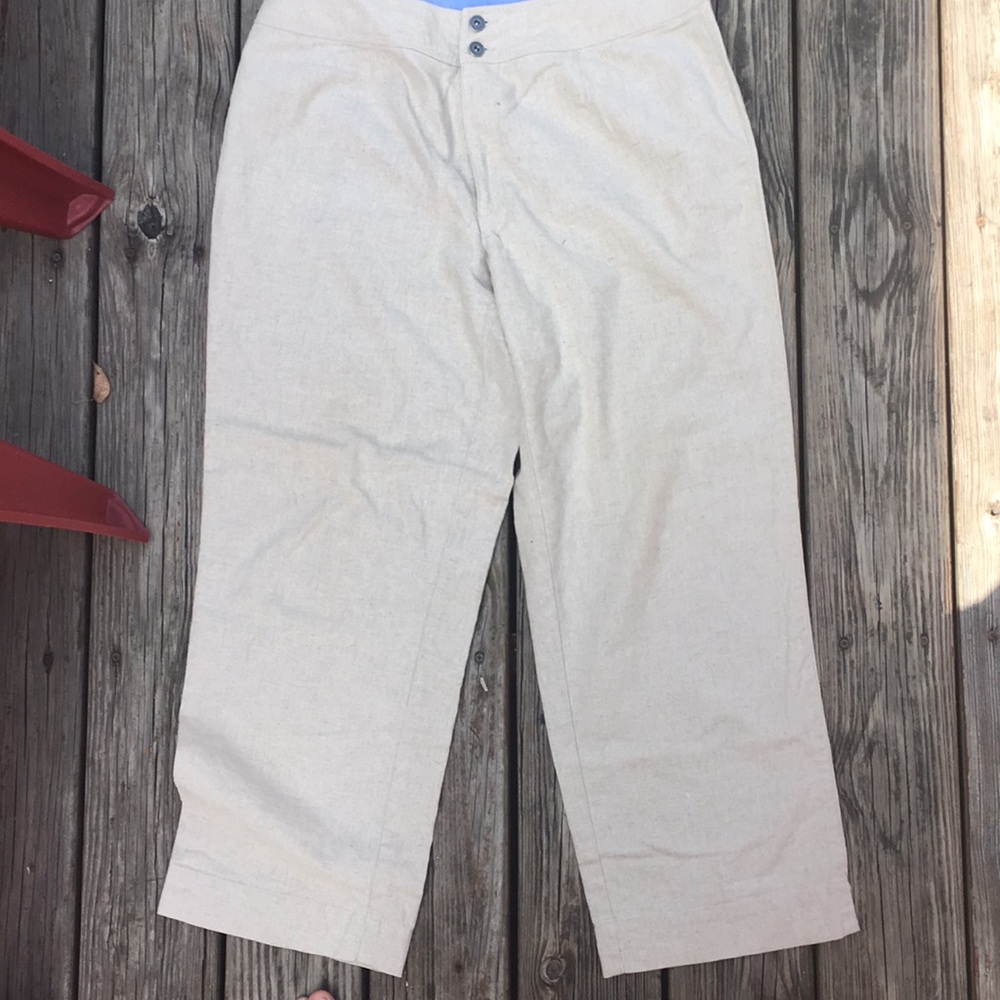 Tan colored linen pants